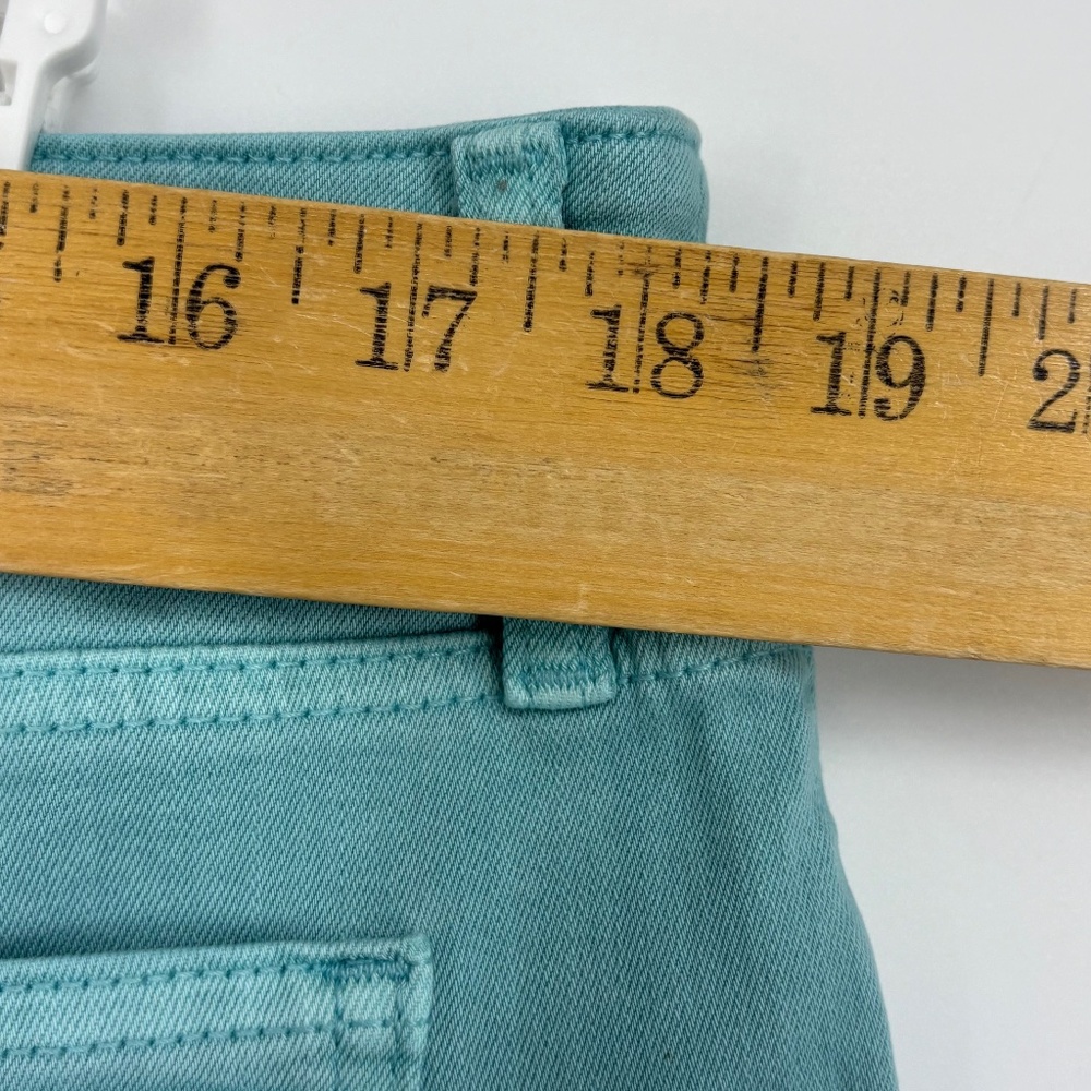 Chico's Size 3 Womens 16 So Slimming Girlfriend Slim Leg Crop Jeans Turquoise - Picture 10 of 10